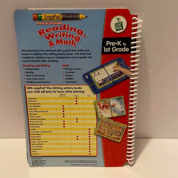LeapFrog Leap Pad Book & Cartridge Pre K 1st Grade Reading Writing Math - Picture 3 of 12